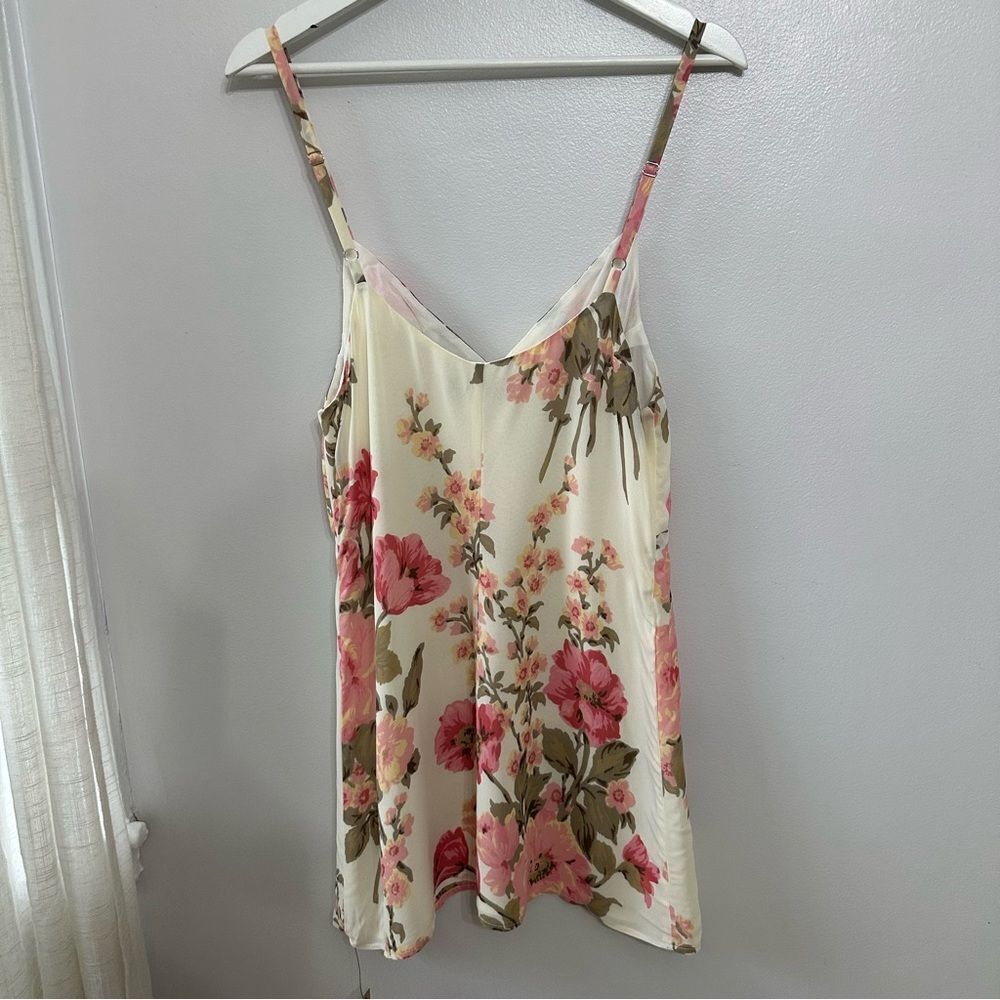 Reformation Cream Mini Dress with Pink Floral Print - Picture 3 of 7